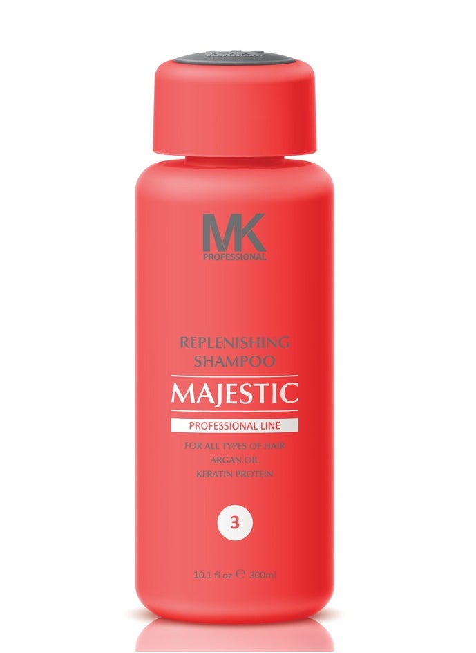 Majestic Keratin Majestic Keratin Replenishing All Hairs Shampoo with Argan oil for Women, 300 ml  - Image 2