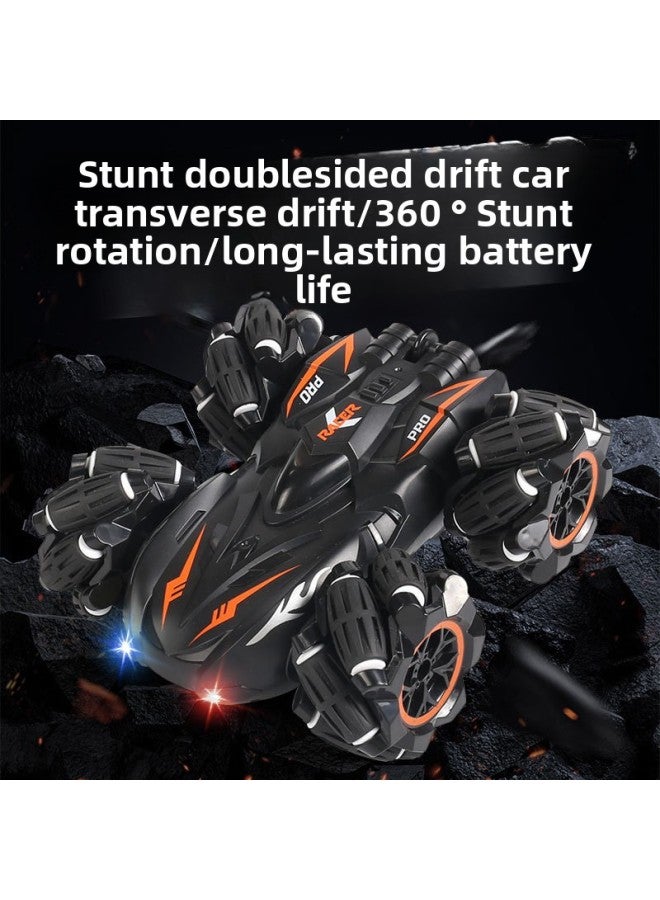 لعبة سيارة للأطفال تعمل بالتحكم عن بعد على الطرق الوعرة على الوجهين، مجموعة لعب سيارة تسلق دوارة من البلاستيك المتين - اللون: إصدار موسيقى خفيف مزدوج الجانب باللون الأزرق (ساعة + جهاز تحكم عن بعد) - Image 2