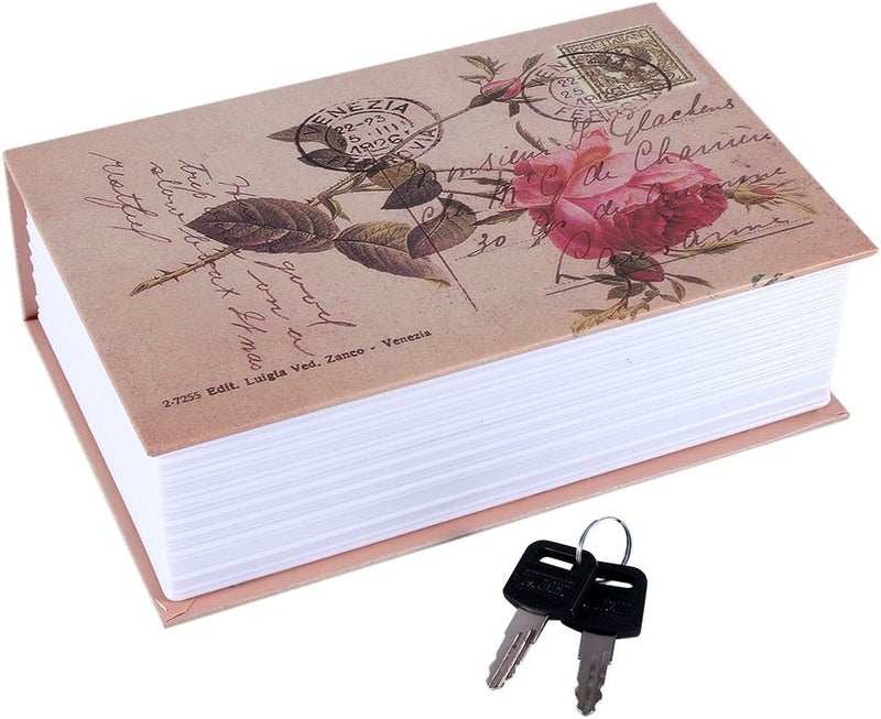 klarako Diversion Book Safe Storage Box, Safe Dictionary Box Lock Book Security Lock Dictionary Storage Box, Diversion Book Hidden Safe(Rose Diary) - Image 1