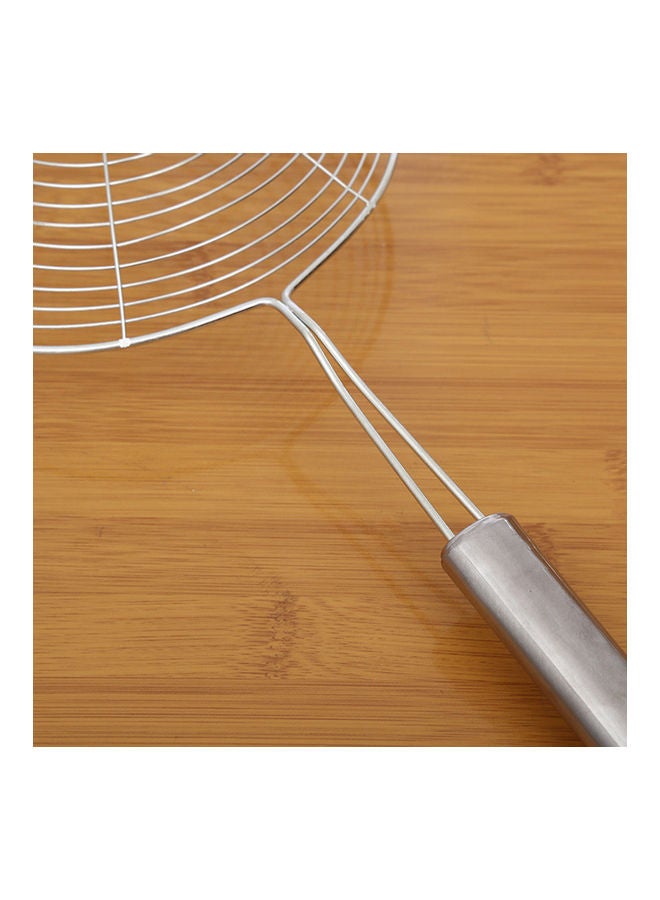 NIBEMINENT Stainless Steel Long Handle Fried Food Strainer Silver - Image 5