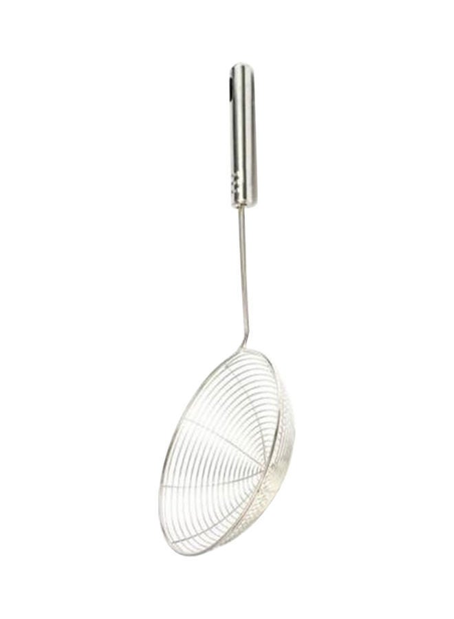 NIBEMINENT Stainless Steel Long Handle Fried Food Strainer Silver - Image 2