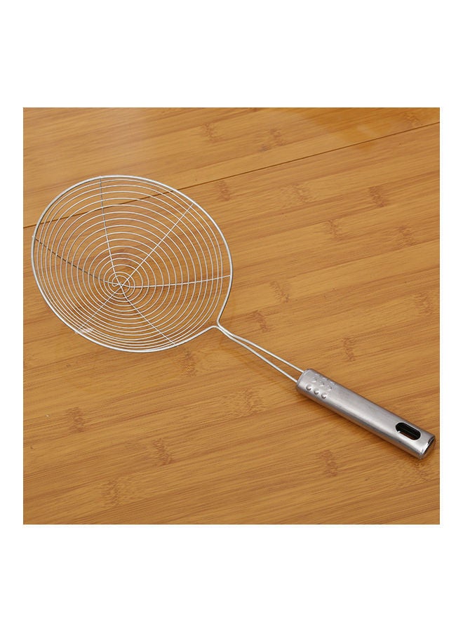 NIBEMINENT Stainless Steel Long Handle Fried Food Strainer Silver - Image 3