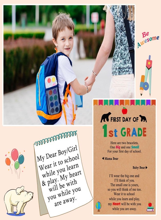 UPROMI First Day of First 1st Grade Bracelet, Back to School Gifts Stuff Mommy and Me Mom Mother Son Bracelets - Image 2