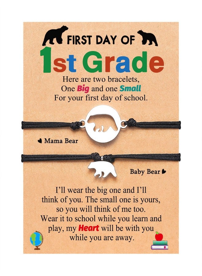 UPROMI First Day of First 1st Grade Bracelet, Back to School Gifts Stuff Mommy and Me Mom Mother Son Bracelets - Image 1