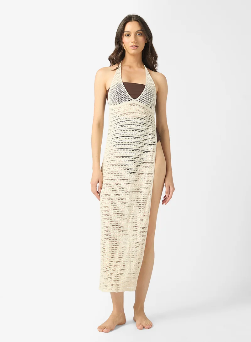 ايلا Halter Neck Crochet Beachwear Dress