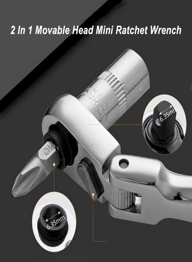 Zunate 72 Tooth Quick Release Flex Movable Head Ratchet Wrench, 2 in 1 1/4 Inch Ratchet Wrench Socket Spanner - Image 3