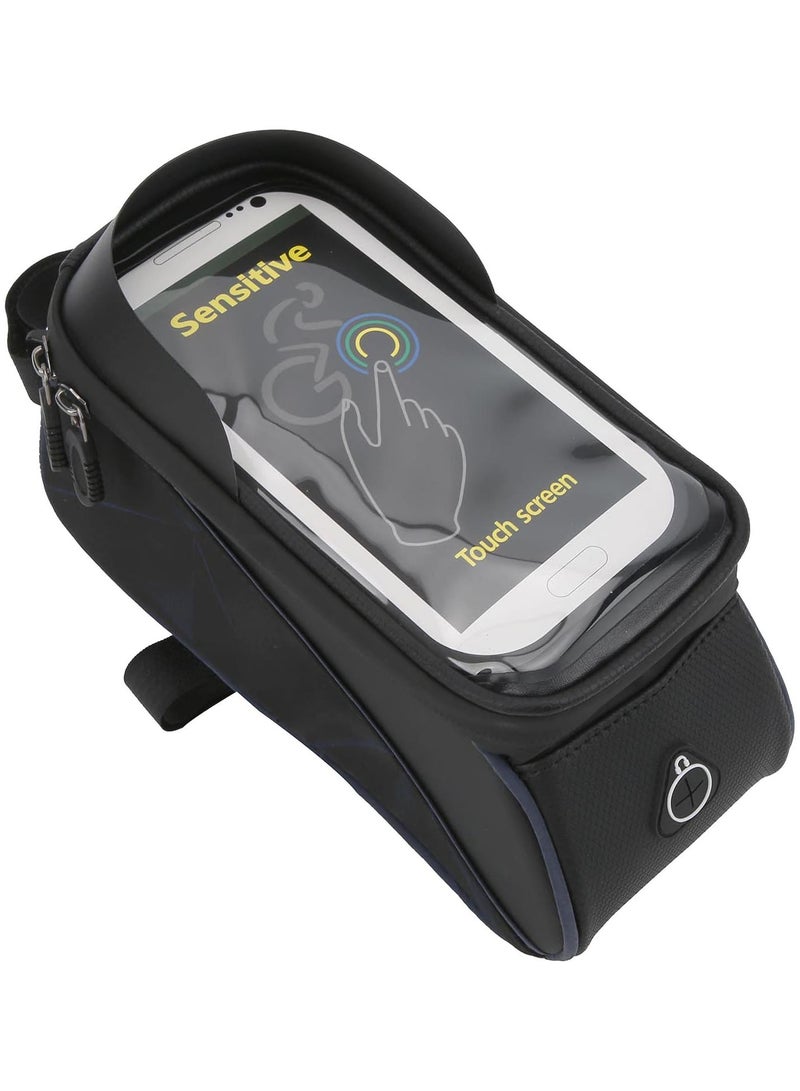 GGOOT Bike Frame Bag, Waterproof Bike Frame Bag Bicycle Cell Phone Holder Bicycle Top Tube Bag TPU Sensitive Touch Screen Front Frame Phone Mount Bag Pouch - Image 2