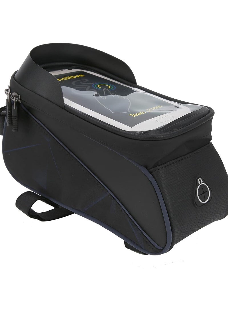 GGOOT Bike Frame Bag, Waterproof Bike Frame Bag Bicycle Cell Phone Holder Bicycle Top Tube Bag TPU Sensitive Touch Screen Front Frame Phone Mount Bag Pouch - Image 1
