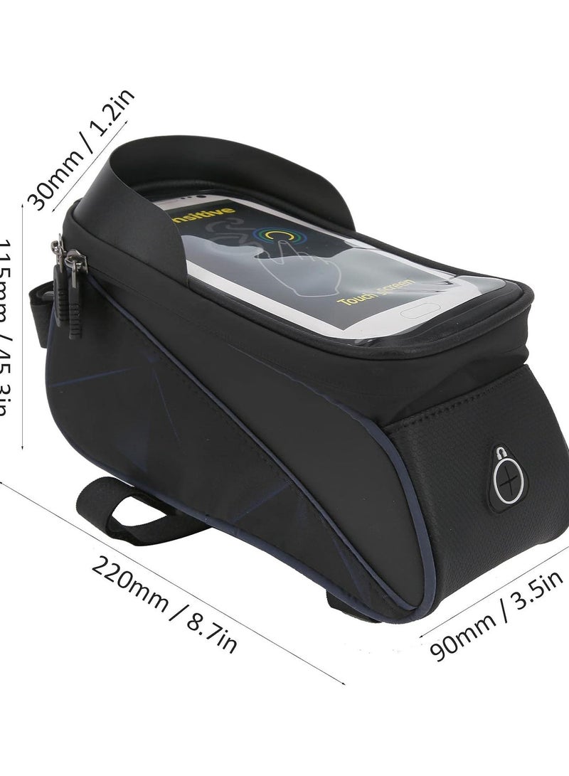 GGOOT Bike Frame Bag, Waterproof Bike Frame Bag Bicycle Cell Phone Holder Bicycle Top Tube Bag TPU Sensitive Touch Screen Front Frame Phone Mount Bag Pouch - Image 4