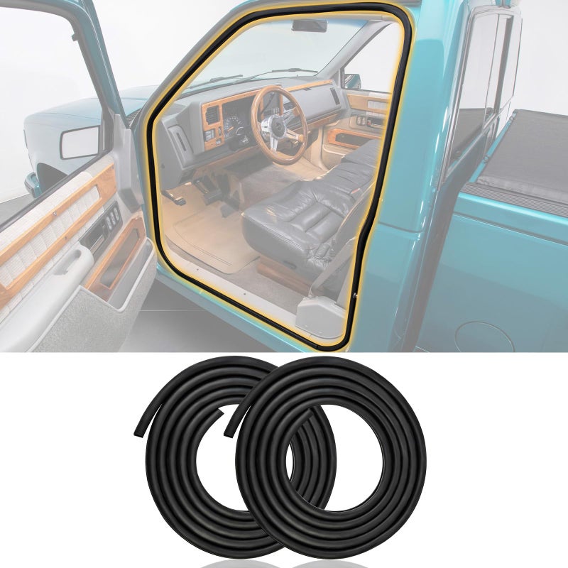 1 Pair Door Seal Weatherstrip for 19882000 Compatible with Chevy GMC C1500 C2500 C3500 K1500 K2500 K3500 for Suburban Yukon Blazer Tahoe Rubber Seal Trim Weather Stripping Front LeftRight Side