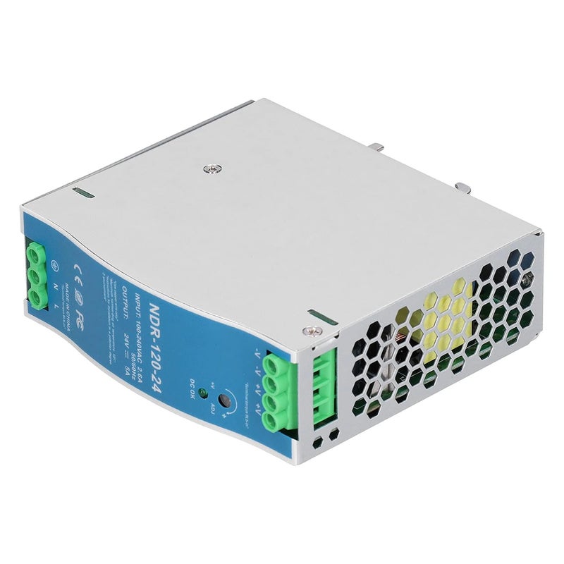Rail Power Supply, NDR‑120‑24 Rail Power Supply, Industrial Din Rail Switching Power Supply 5A Rail Power Supply Switch for Industrial Residential Applications - Image 1