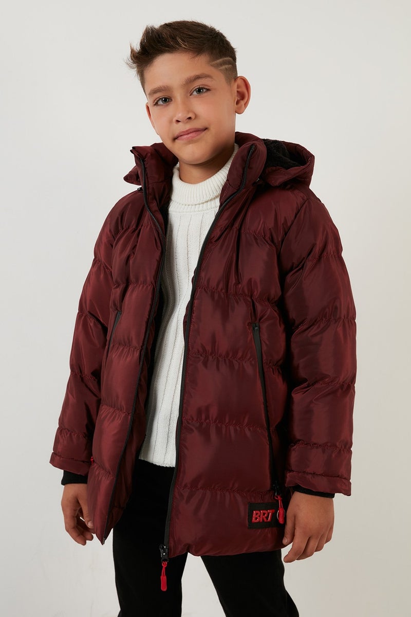 Lela Plush Lined Removable Hooded Puffer Coat Boy's COAT 5763038  - Image 2