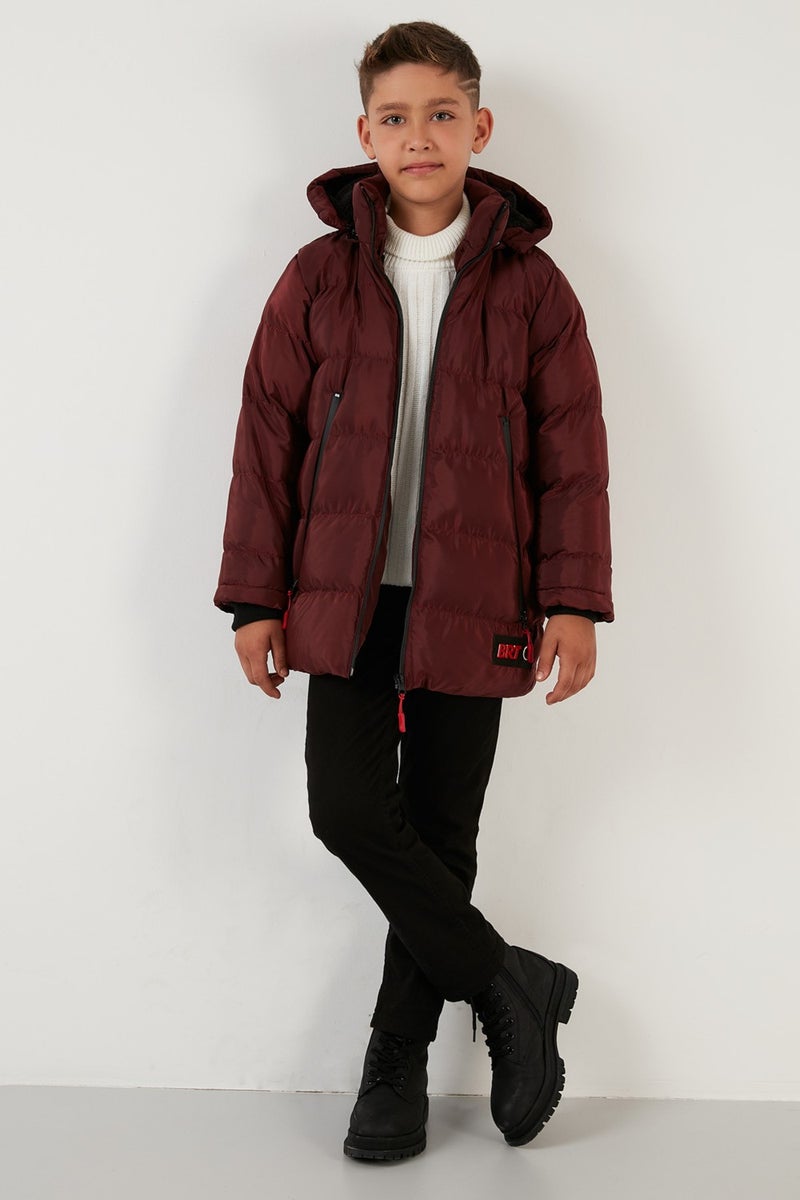 Lela Plush Lined Removable Hooded Puffer Coat Boy's COAT 5763038  - Image 3