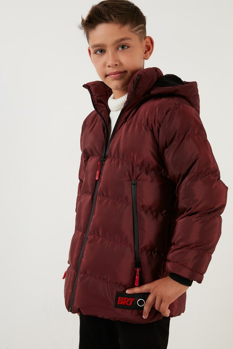 Lela Plush Lined Removable Hooded Puffer Coat Boy's COAT 5763038  - Image 4