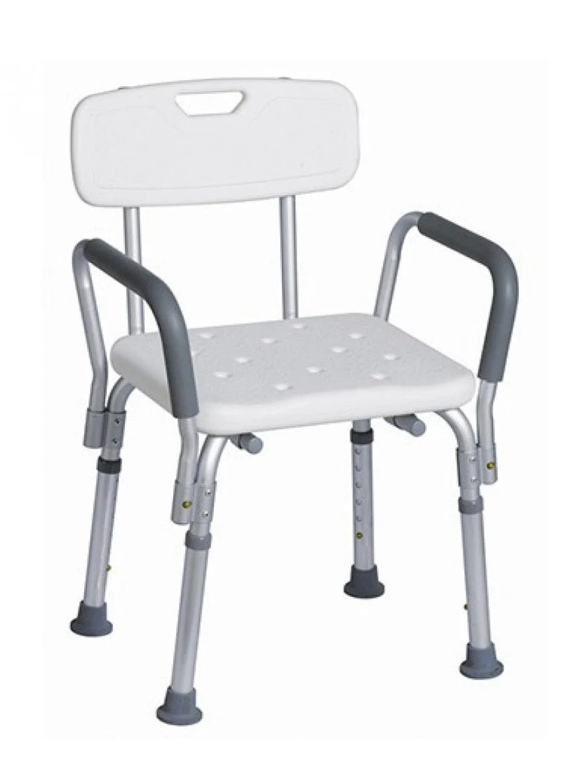 Shower Chair Seat with Padded Armrests and Back , Shower Seat for Bathtub, With Adjustable Height Safety Bath Seat for Elderly, Adults, Handicap and Disabled - Image 1