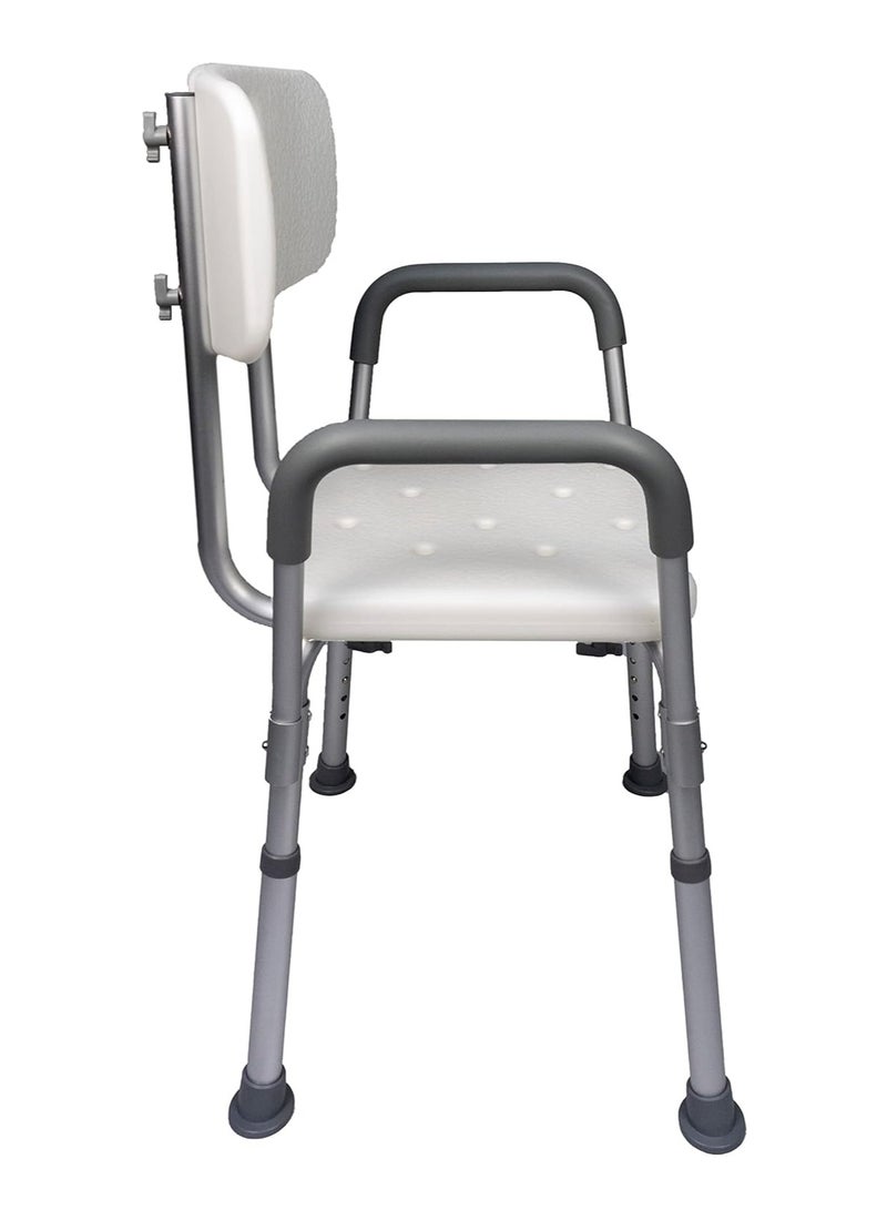 Shower Chair Seat with Padded Armrests and Back , Shower Seat for Bathtub, With Adjustable Height Safety Bath Seat for Elderly, Adults, Handicap and Disabled - Image 2