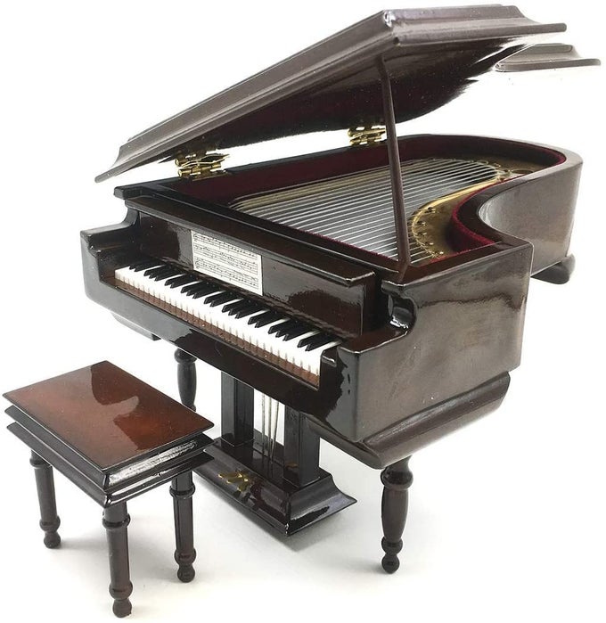 PIANO MUSIC BOX WITH BENCH AND BLACK CASE MUSICAL BOXES GIFT FOR CHRISTMASBIRTHDAYVALENTINES DAY MELODY FOR ELISE