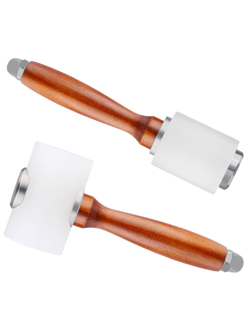SYOSI 2Pcs Leather Carving Hammer, Leathercraft Wooden Mallet Punching Carving Hammers for DIY Leather Stamping Sew Leather Carving Tool - Image 1
