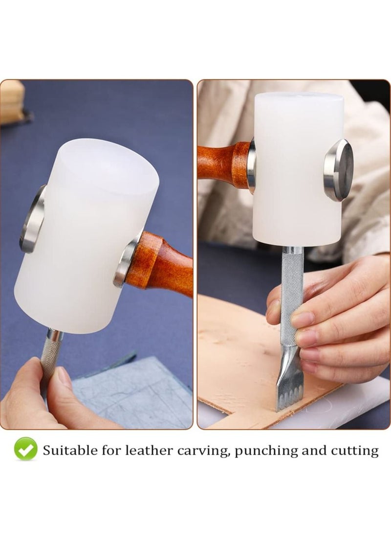 SYOSI 2Pcs Leather Carving Hammer, Leathercraft Wooden Mallet Punching Carving Hammers for DIY Leather Stamping Sew Leather Carving Tool - Image 5