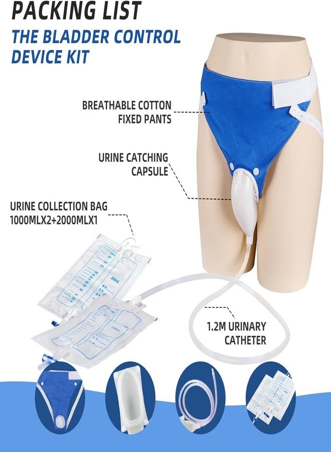 Jenibri Urine Collector - Urinal for Breathable Adjustable Reusable Silicone Collector with Portable Wearable Odour - Free Urinary Drainage Bag System with 2000 ml and 1000ml bags - Image 2