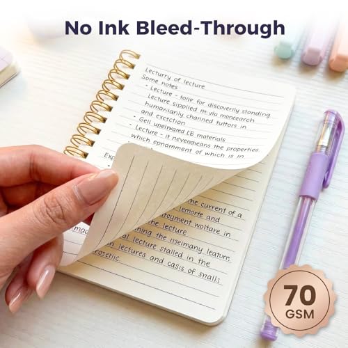 BOOKNOW 4PCS Mini Spiral Notepads, Pocket Marble Notebooks A6 Small Spiral Journal College Ruled Hardcover Notepads for Women Aesthetic Gift Office School Supplies, 4.1x 5.8 Inch, 640 Pages - Image 3