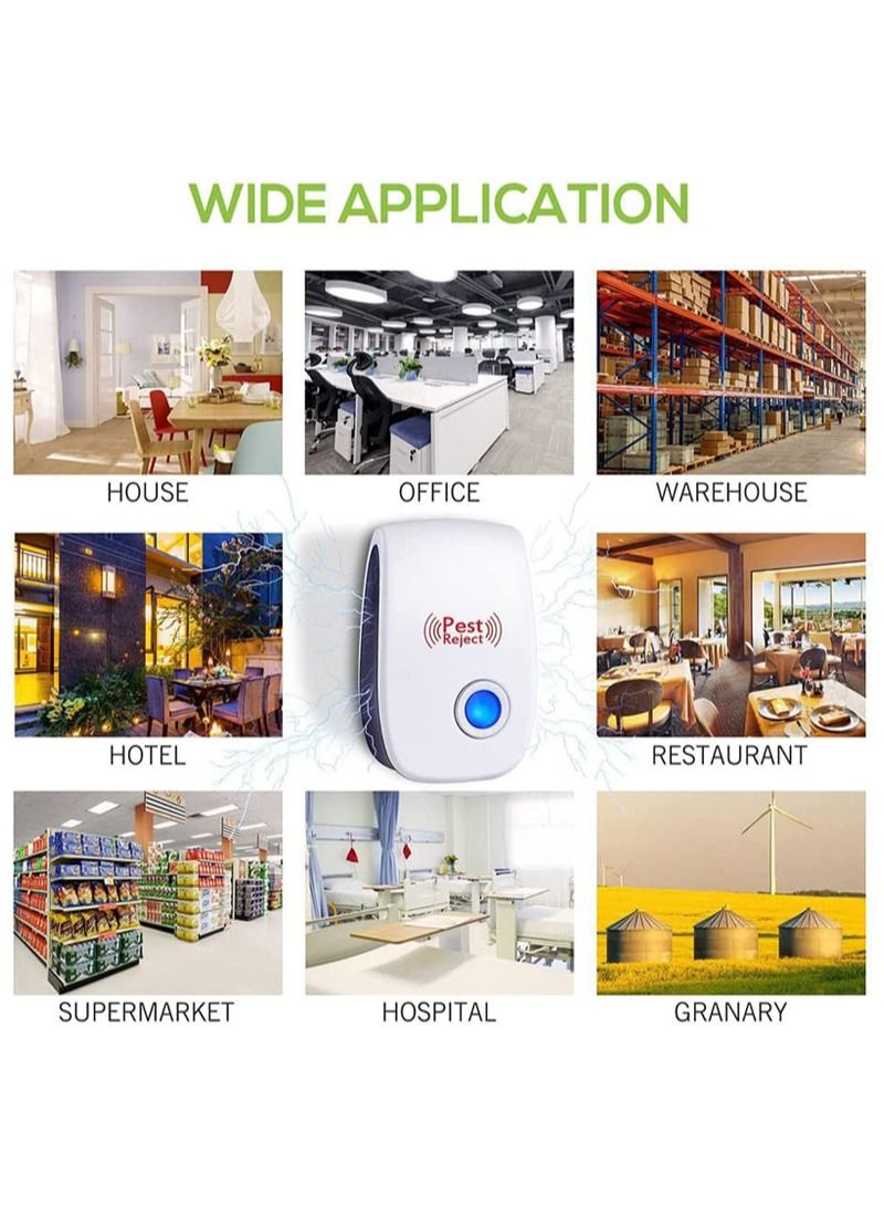 Pest Reject Ultrasonic Electronic Pest Repeller with Night Light Home Safe Mosquito Repellent for Mice Mosquitoes Ants Spiders Cockroaches - Image 2