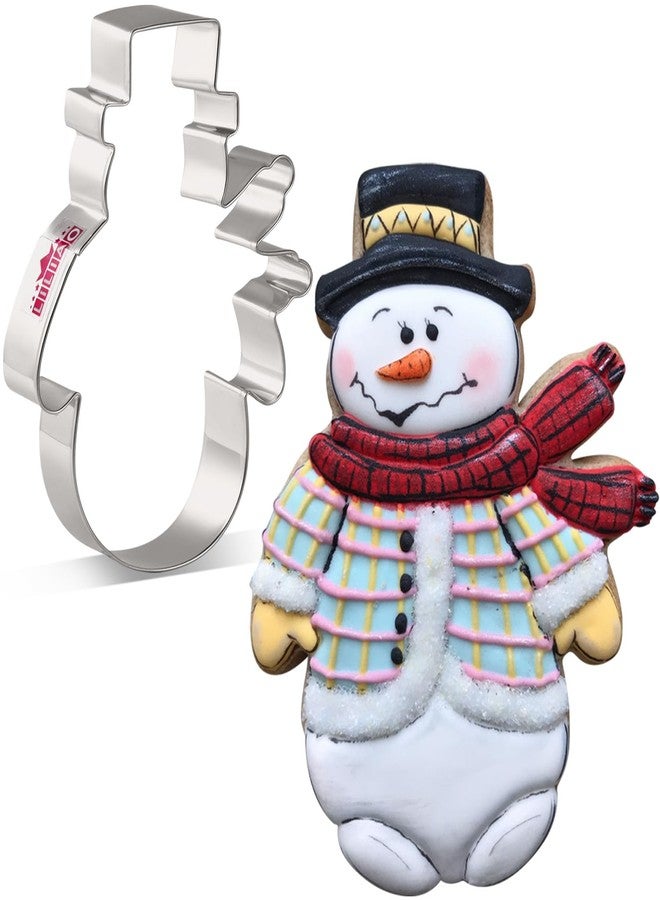 LILIAO Christmas Winter Snowman Cookie Cutter - 3.7 x 4.6 inches - Stainless Steel - Image 1