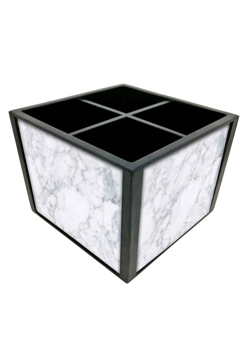 Nutcase Nutcase Designer Cutlery Stand Holder Silverware CaddySpoons Forks Knives Organizer for Dining Table kitchen W575 x H 425 x L55 White Marble  - Image 2