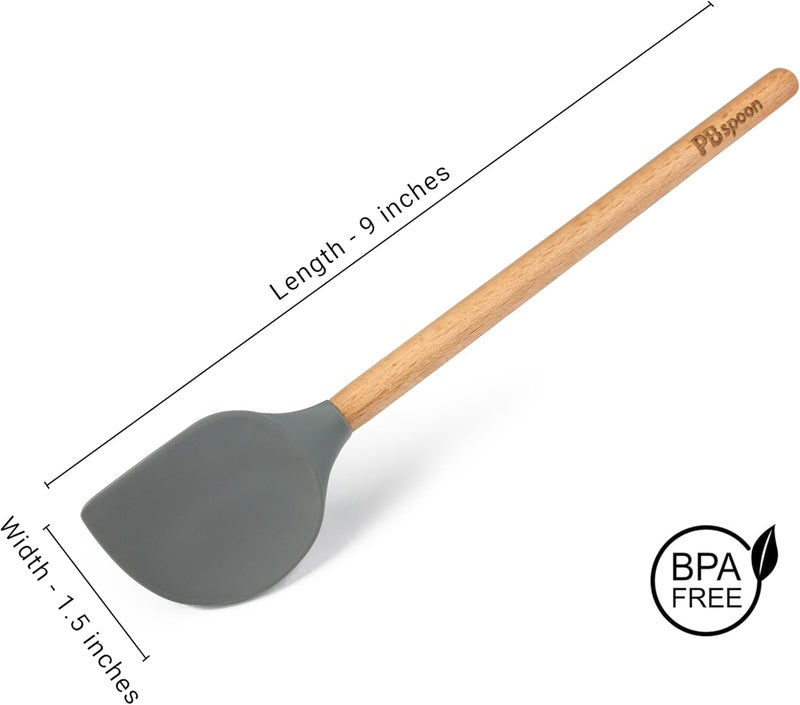 PBspoon Peanut Butter Spoon - Jar Cleaning Spatula with Wooden Handle, Food-Safe & BPA-Free, Perfect for Scraping, Scooping, and Spreading Nut Butters and Spreads - Image 5