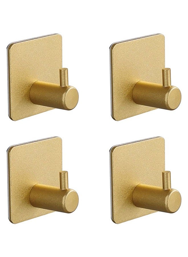 GoldenLike  خطاف لاصق،4 عبوة من خطافات الحائط شديدة التحمل، خطافات مناشف من الفولاذ المقاوم للصدأ، خطاف تعليق معطف الحمام، خطاف تثبيت على الحائط ذاتي اللصق، لمطبخ الحمام - Image 1