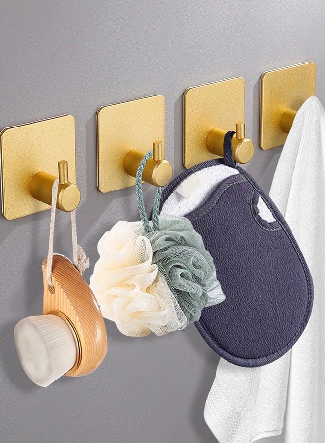 GoldenLike  خطاف لاصق،4 عبوة من خطافات الحائط شديدة التحمل، خطافات مناشف من الفولاذ المقاوم للصدأ، خطاف تعليق معطف الحمام، خطاف تثبيت على الحائط ذاتي اللصق، لمطبخ الحمام - Image 4