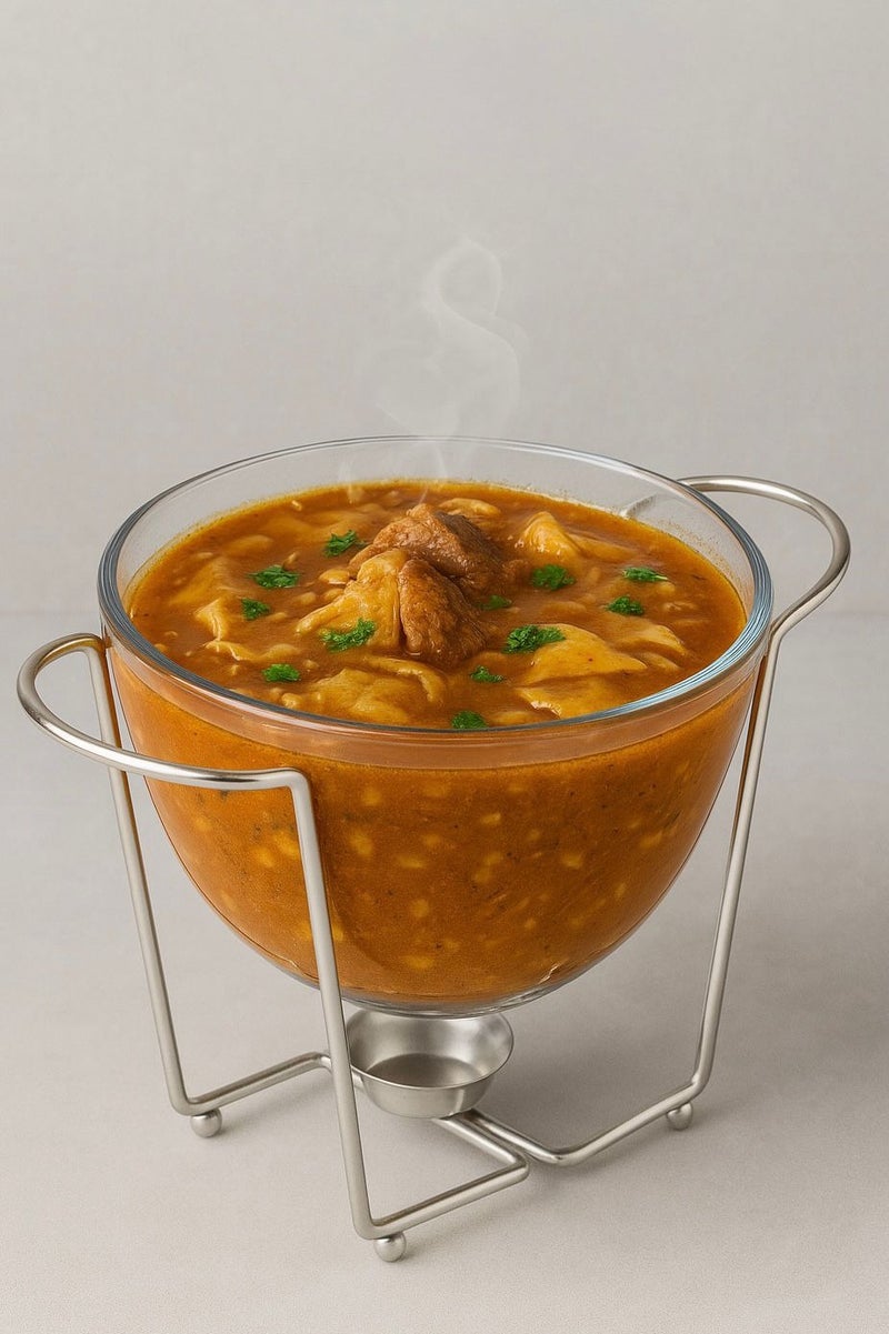 القناص سخان بوفيه عميق  قزاز بايركس غطاء استيل فضي قاعده شمعة سعه 6 لتر - Image 2