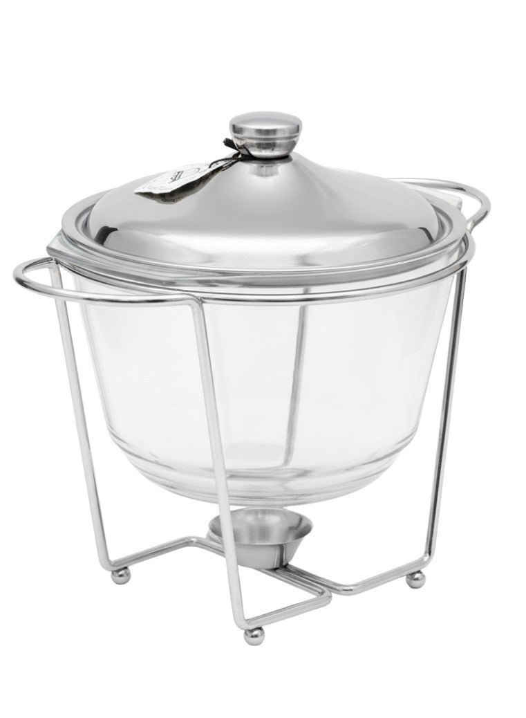 القناص سخان بوفيه عميق  قزاز بايركس غطاء استيل فضي قاعده شمعة سعه 6 لتر - Image 1