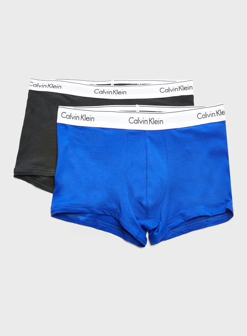 CALVIN KLEIN 2 Pack Logo Print Strap Trunks