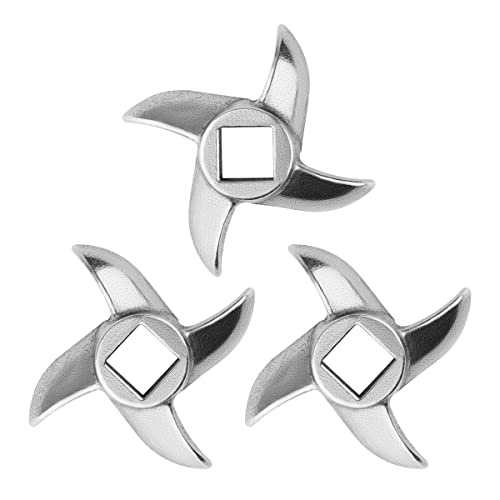 OFXDD Meat Grinder Blade #8 - Blades Replacement for Grinding Meat - Meat Grinder Parts, Accessories, Stainless Steel, 3 Pcs - Image 1