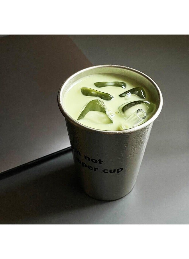 كوب معدني من الفولاذ المقاوم للصدأ، كوب قهوة صغير للمشروبات الباردة 350 مل