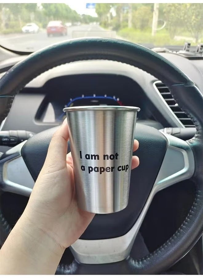 KOOKNA Stainless Steel Metal Cup, Mini Cold Drink Coffee Mug 350ml - Image 2