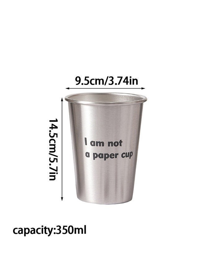 KOOKNA Stainless Steel Metal Cup, Mini Cold Drink Coffee Mug 350ml - Image 3