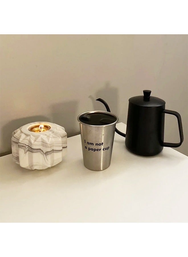 KOOKNA Stainless Steel Metal Cup, Mini Cold Drink Coffee Mug 350ml - Image 4