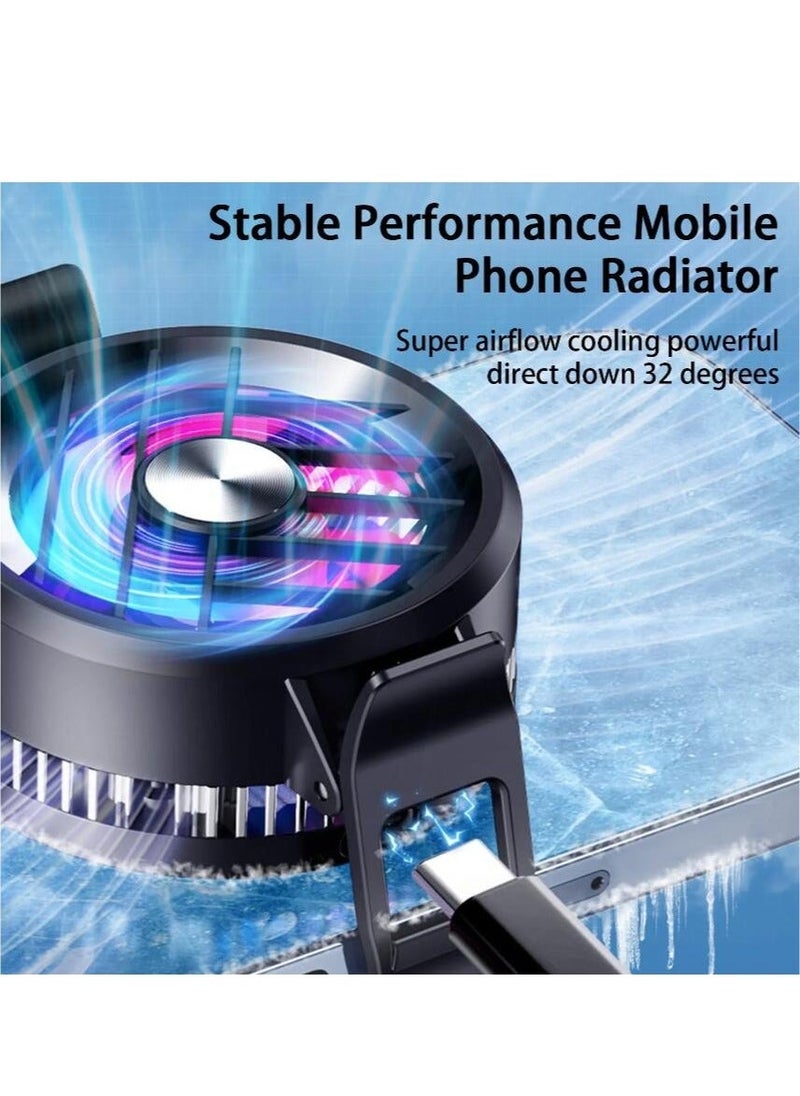 Phone Cooler, Phone Cooling Fan for Gaming And Live Streaming，Two Speed Adjustment, Fixture Design, Semiconductor Phone Cooler with RGB Light,Mini Phone Fan for Mobile Phone Tablet PC - Image 5