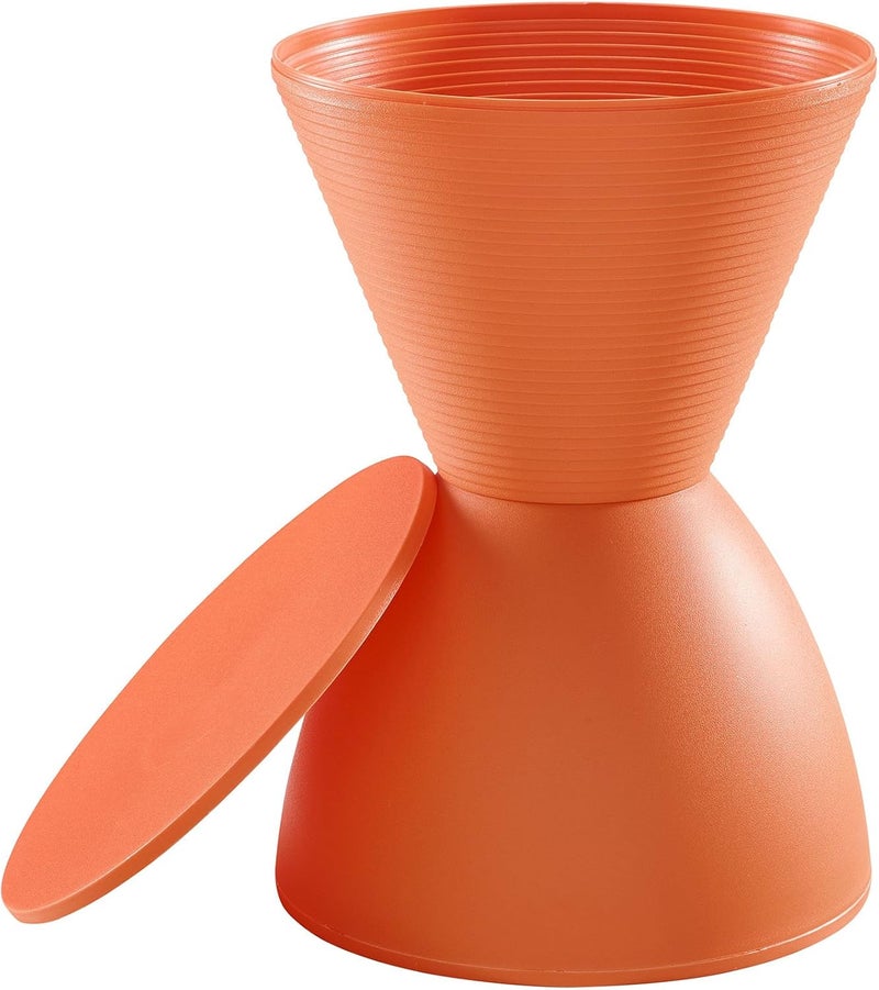 Modway Haste Contemporary Modern Hourglass Accent Stool in Orange - Image 3