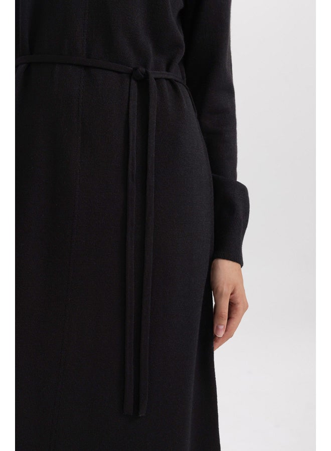 Woman Regular Fit Tricot Long Sleeve Trico Dress