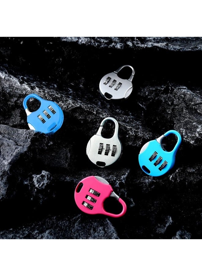 3 Digit Metal Travel Lock - Small Security Lock for Suitcases, Computer Bags, School Backpacks, Lockers and Drawers (Multicolor) - Image 2