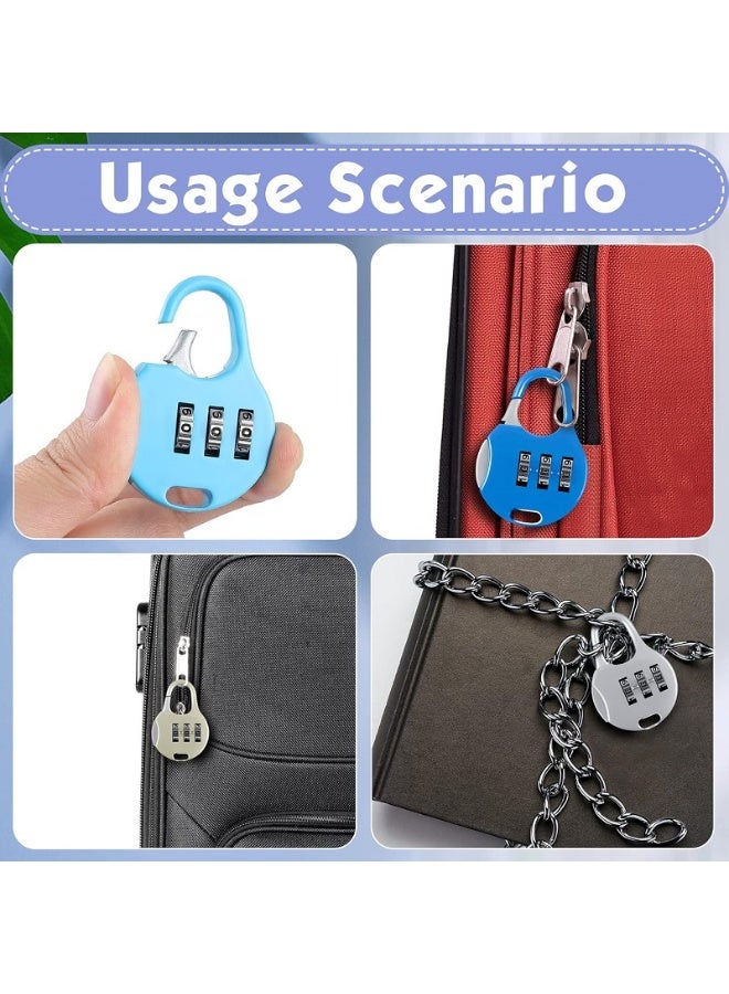 3 Digit Metal Travel Lock - Small Security Lock for Suitcases, Computer Bags, School Backpacks, Lockers and Drawers (Multicolor) - Image 4