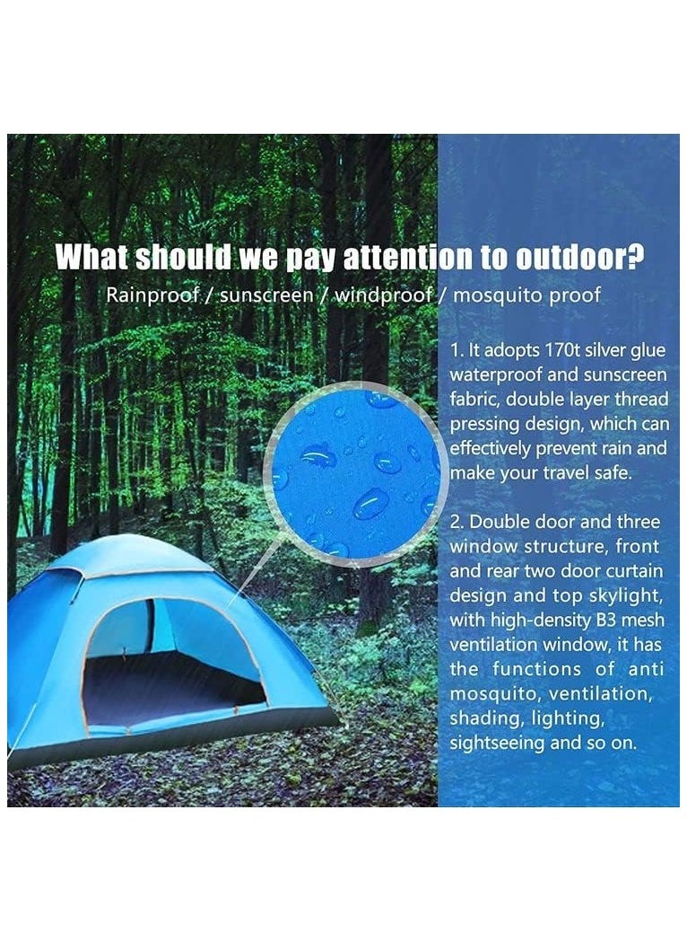 BLOOMING TIME 2-4 Person Dome Tent - Waterproof Pop-Up Shower & Changing Room, Sun Shelter for Camping, Beach, Travel, Outdoor Sports  - Image 4