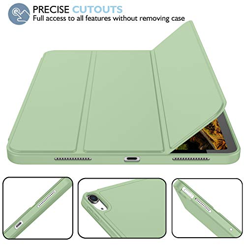 iMieet iPad Air 11 Inch Case M3(2025) / M2 (2024), iPad Air 5th/4th Generation Case 2022/2020 10.9 Inch with Pencil Holder,Trifold Stand Smart Case with Soft TPU Back(Matcha Green) - Image 4