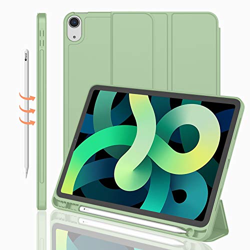 iMieet iPad Air 11 Inch Case M3(2025) / M2 (2024), iPad Air 5th/4th Generation Case 2022/2020 10.9 Inch with Pencil Holder,Trifold Stand Smart Case with Soft TPU Back(Matcha Green) - Image 1