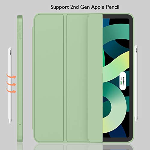 iMieet iPad Air 11 Inch Case M3(2025) / M2 (2024), iPad Air 5th/4th Generation Case 2022/2020 10.9 Inch with Pencil Holder,Trifold Stand Smart Case with Soft TPU Back(Matcha Green) - Image 3