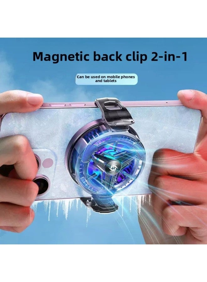 Magnetic Mobile Phone Radiator Semiconductor Refrigeration Is Suitable For Apple Huawei Tablet Ipad Cooling Artifact Live Broadcast-Color:Black Digital Display [with + Light Can Be Turned Off] - Collection And Follow Priority Delivery  - Image 4