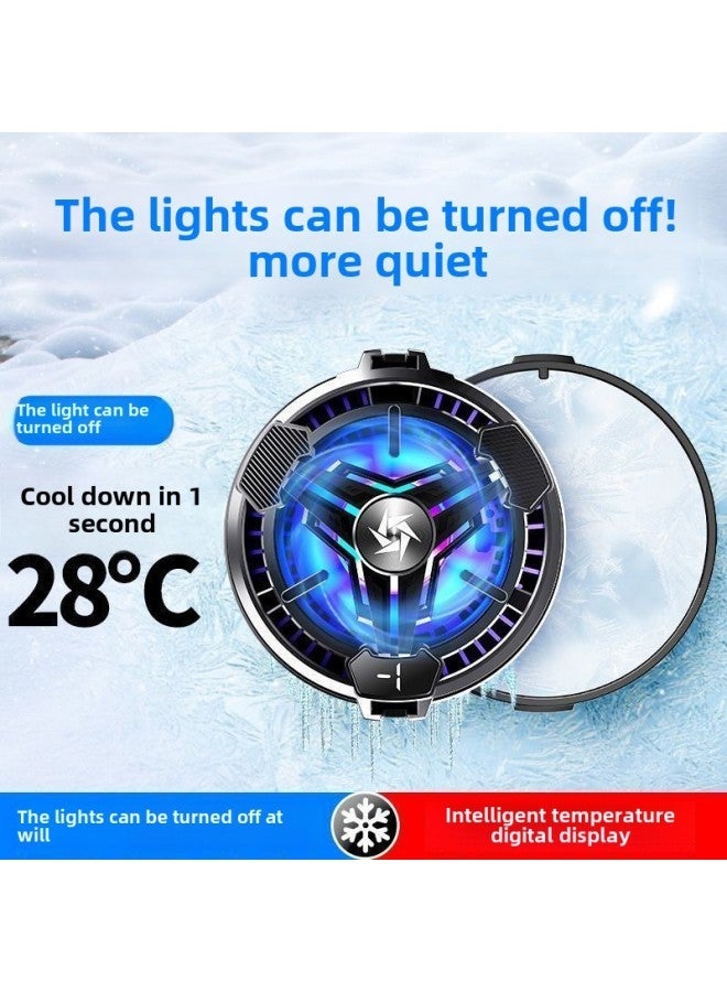 Magnetic Mobile Phone Radiator Semiconductor Refrigeration Is Suitable For Apple Huawei Tablet Ipad Cooling Artifact Live Broadcast-Color:Black Digital Display [with + Light Can Be Turned Off] - Collection And Follow Priority Delivery  - Image 3